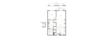 One Bedroom One Bathroom Floorplan 850