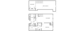 1 Bedroom 1 Bathroom Floor Plan A0E