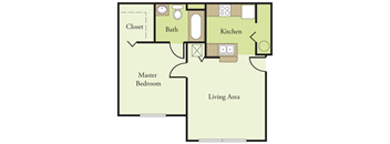 One Bedroom One Bathroom Floor Plan