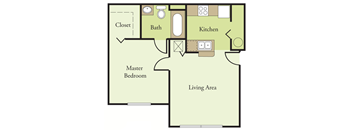 One Bedroom One Bathroom Floor Plan