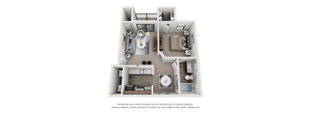 One Bedroom One Bathroom Floorplan 650
