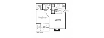 1 bed 1 bath A at Paces Pointe Apartment Homes, Matthews, NC