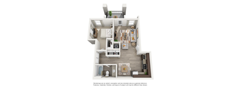 floor plan of a 1 bedroom apartment