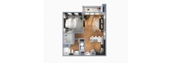 Corrected A3 FP One Bedroom One Bathroom Floorplan 644