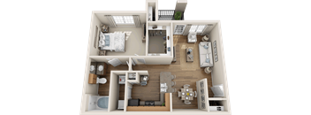 A1 Floor plan 1 bedroom 1 bath