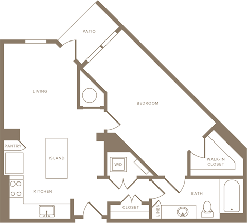 One Bedroom One Bathroom Floorplan 776