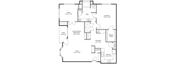 1 bedroom 1 bathroom floorplan