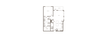 One Bedroom One Bathroom Floorplan 879