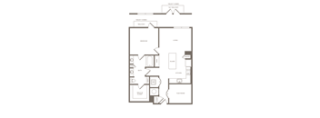 One Bedroom One Bathroom Floorplan 942