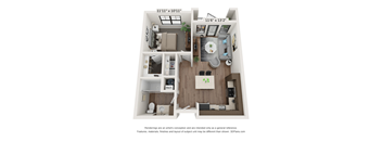 Floor plan 1 bed 1 bath