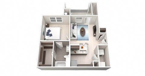 One Bedroom One Bathroom Floorplan 625