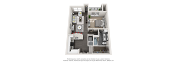One bedroom floorplan