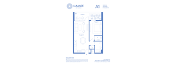 A blueprint of a house layout with a living room, dining room, kitchen, and two bedrooms.