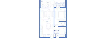 one bedroom one bathroom floorplan