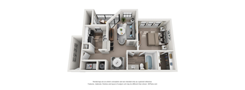 One Bedroom One Bathroom Floorplan 653