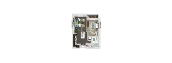 One bedroom floorplan A2