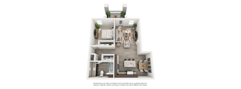 one bedroom floorplan apartment
