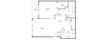 1 bedroom 1 bathroom floorplan