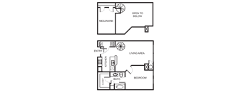 1 Bedroom 1 Bathroom Floor Plan A2C