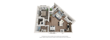 Floor plan 1 bed 1 bath