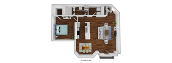 Floor plan 1 bed 1 bath