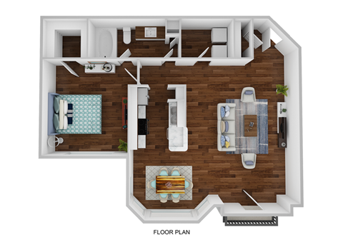 Floor plan 1 bed 1 bath