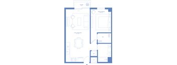 one bedroom one bathroom floorplan