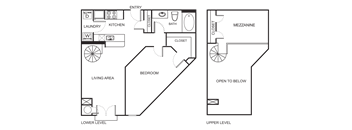 1 Bedroom 1 Bathroom Floor Plan A3E