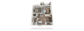 Floor plan 1 bed 1 bath
