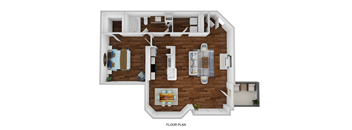 Floor plan 1 bed 1 bath