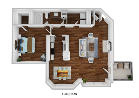 Floor plan 1 bed 1 bath