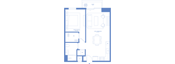 one bedroom one bathroom floorplan