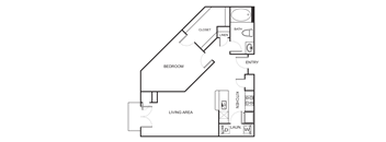 1 Bedroom 1 Bathroom Floor Plan A3 and A31