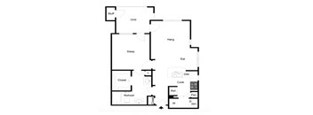 1 bedroom 1 bathroom floorplan
