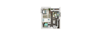 One bedroom floorplan A4