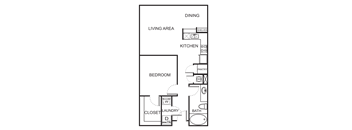 1 Bedroom 1 Bathroom Floor Plan A4