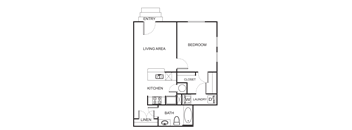 1 Bedroom 1 Bathroom Floor Plan