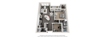 One bedroom floorplan