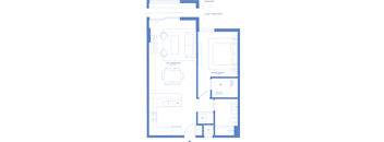 one bedroom one bathroom floorplan