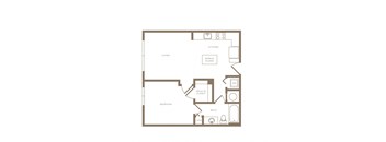 A4b 1 bed and 1 bath floor plan