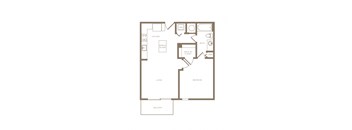 A4c 1 bed and 1 bath floor plan