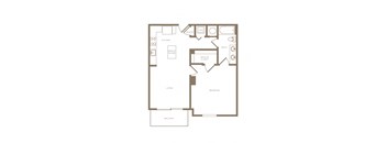 A4f 1 bed and 1 bath floor plan