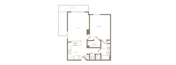A4h 1 bed and 1 bath floor plan