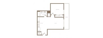 A5 1 bed and 1 bath floor plan