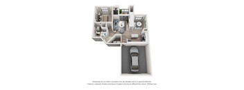 One Bedroom One Bathroom Floorplan 796