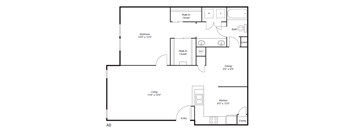1 bedroom 1 bathroom floorplan
