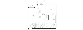 1 bedroom 1 bathroom floorplan