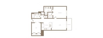 A7D 1 bed and 2 bath floor plan