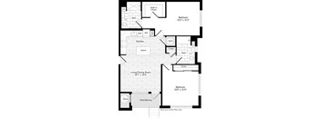 ACG2_2D-L_1063 2 Bedroom 2 Bathroom Floor Plan