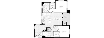 ACG2_2F-L_1165 2 Bedroom 2 Bathroom Floor Plan